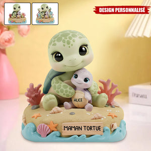 Plaque Acrylique Personnalisée – Famille Tortues avec Prénoms