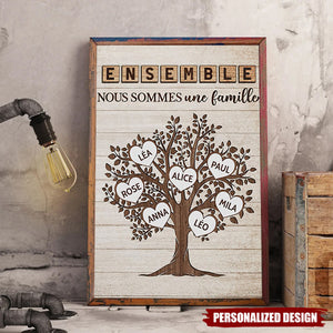 Affiche Personnalisée "Ensemble Nous Sommes Une Famille" – Design Unique en Bois