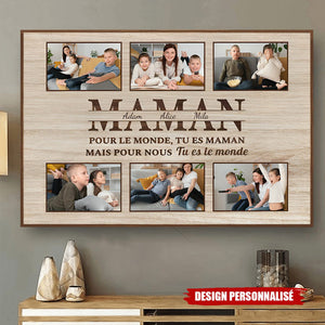 Affiche Photo Personnalisée pour Maman ou Papa – “Tu es le monde”