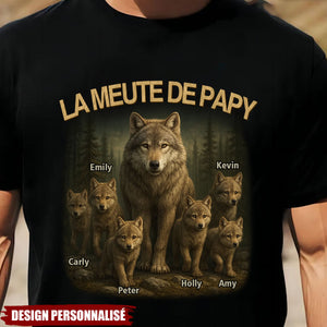 La Meute de Papa – T-shirt personnalisé avec prénom des enfants