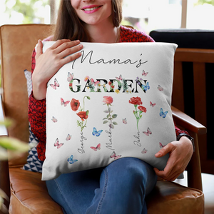 Coussin Personnalisé "Le Jardin de Maman" – Un Cadeau Unique et Émotionnel
