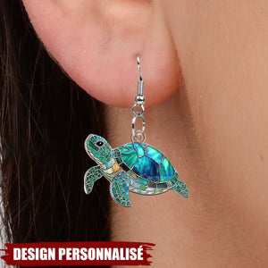 Créoles en Acrylique Personnalisées – Style Vitrail Inspiré de la Plage