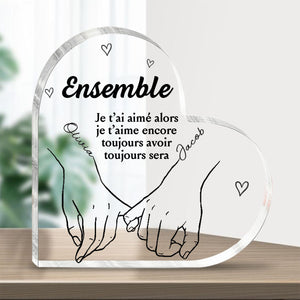 Je veux que toutes Mes Durées soient avec vous - Couple personnalisé personnalisé Plaque acrylique en forme de coeur - cadeau pour mari femme, anniversaire