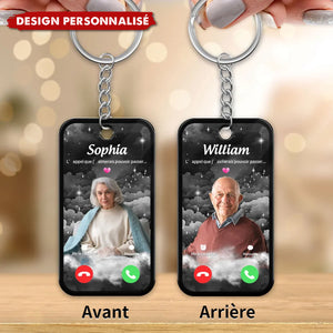 Porte-clés personnalisé L’appel que j’aimerais pouvoir passer – Avec photo et nom