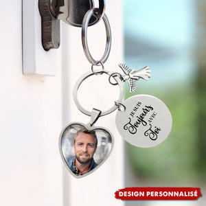 Porte-clés personnalisé avec photo et message commémoratif