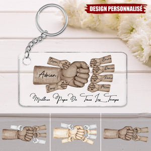 Porte-clés personnalisé “L’équipe de Papa” – Cadeau touchant pour la fête des pères