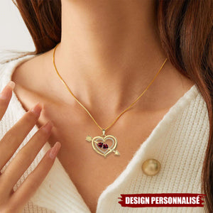 Collier d’Amour avec Pierres de Naissance – Cadeau Unique pour Elle ou Lui