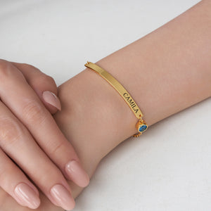 Bracelet Personnalisé avec Pierre de Naissance – Élégance et Signification