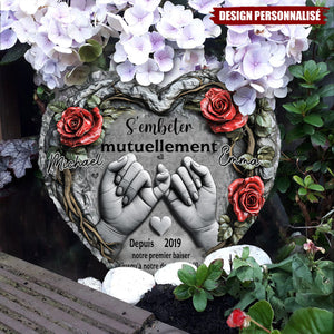 Pierre en forme de cœur personnalisée – Amour éternel depuis notre premier baiser