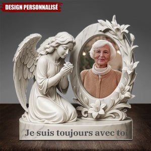 Hommage Éternel – Plaque Commémorative Personnalisée avec Ange et Photo