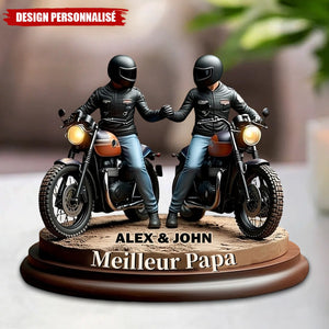 Plaque Acrylique Personnalisée Motard Père & Fils – Meilleur Papa
