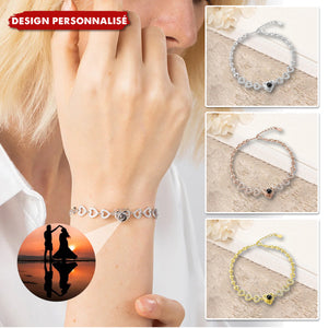 Bracelet Cœur avec Projection Photo – Cadeau Personnalisé d’Amour