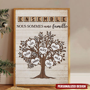 Affiche Personnalisée "Ensemble Nous Sommes Une Famille" – Design Unique en Bois