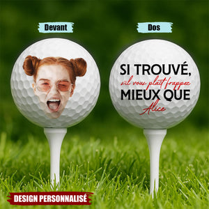 Balle de Golf Personnalisée avec Photo et Texte Humour