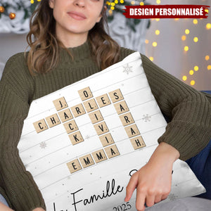 Coussin Personnalisé Famille – Cadeau de Noël pour les Membres de la Famille
