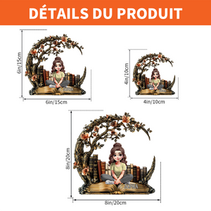 Plaque Acrylique Personnalisée – Une Fille, Un Livre, Un Univers de Rêve