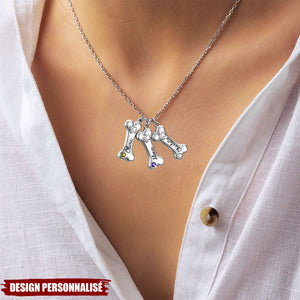 Collier Personnalisé en Forme d’Os - Cadeau Unique pour Amoureux des Animaux