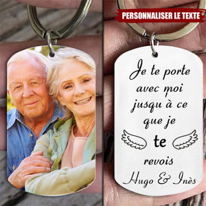 Porte-Clés Personnalisé avec Photo – "Je te porte avec moi jusqu’à ce que je te revoie"