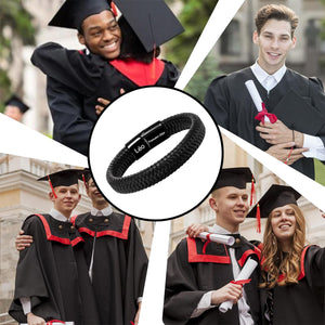 Bracelet en Cuir Personnalisé pour Homme – Cadeaux pour la fête des pères, un anniversaire ou une remise de diplôme