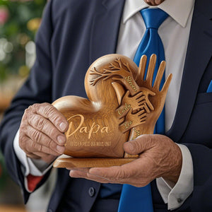 Papa, tu es la pièce qui nous unit – Plaque personnalisée en forme spéciale pour père