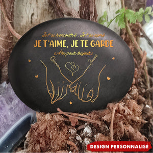 Galet Personnalisé Imprimé – Cadeau Romantique Gravé pour Couple