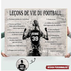 Affiche Personnalisée Leçons de Vie du Football – Cadeau pour les Passionnés de Football
