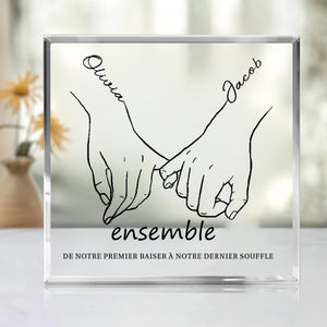 Je t’aime pour toujours et toujours - Couple personnalisé personnalisé carré en forme de Plaque acrylique - cadeau pour mari femme, anniversaire