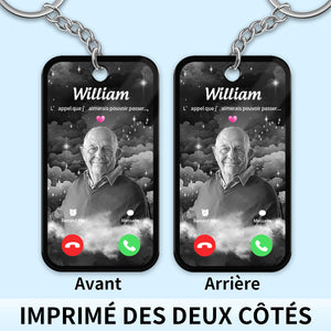 Porte-clés personnalisé L’appel que j’aimerais pouvoir passer – Avec photo et nom