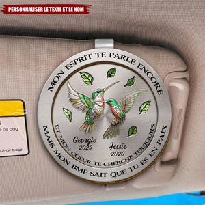 Clip commémoratif personnalisé visière de voiture - "mon esprit vous parle encore"