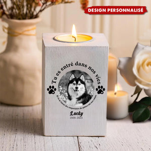 Bougeoir en Bois Personnalisé – Hommage pour Animaux de Compagnie