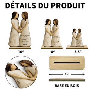 Plaque en Bois Personnalisée – Cadeau Émotionnel pour Sœurs, Meilleures Amies ou Âmes Sœurs