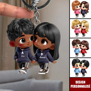 Porte-clés Couple Personnalisé – Mignon et Unique, Cadeau Romantique pour Lui & Elle