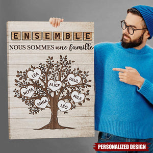 Affiche Personnalisée "Ensemble Nous Sommes Une Famille" – Design Unique en Bois