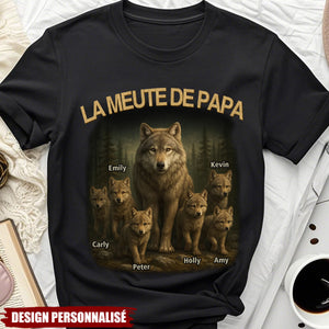La Meute de Papa – T-shirt personnalisé avec prénom des enfants