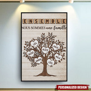 Affiche Personnalisée "Ensemble Nous Sommes Une Famille" – Design Unique en Bois