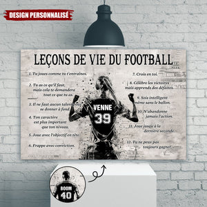 Affiche Personnalisée Leçons de Vie du Football – Cadeau pour les Passionnés de Football