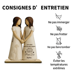 Plaque en Bois Personnalisée – Cadeau Émotionnel pour Sœurs, Meilleures Amies ou Âmes Sœurs
