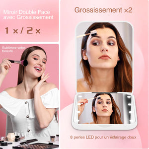 Miroir de Poche Personnalisé avec Initiale Florale – Cadeau Élégant et Pratique