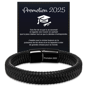 Bracelet en Cuir Personnalisé pour Homme – Cadeaux pour la fête des pères, un anniversaire ou une remise de diplôme