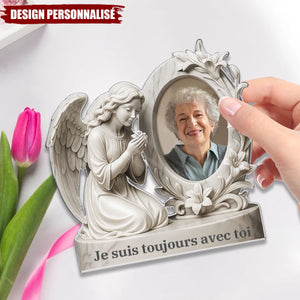 Hommage Éternel – Plaque Commémorative Personnalisée avec Ange et Photo