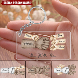 Porte-clés personnalisé “L’équipe de Papa” – Cadeau touchant pour la fête des pères
