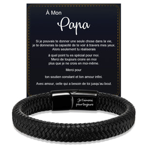 Bracelet en Cuir Personnalisé pour Homme – Cadeaux pour la fête des pères, un anniversaire ou une remise de diplôme