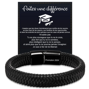 Bracelet en Cuir Personnalisé pour Homme – Cadeaux pour la fête des pères, un anniversaire ou une remise de diplôme