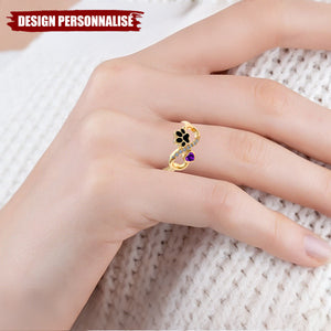Bague Souvenir Patte Personnalisée - Cadeau pour les Amoureux des Animaux