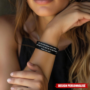 Bracelet Commémoratif Personnalisé – Message Gravé en Hommage à un Être Cher
