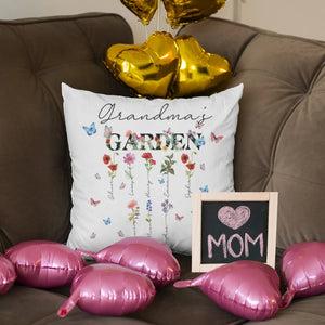 Coussin Personnalisé "Le Jardin de Maman" – Un Cadeau Unique et Émotionnel