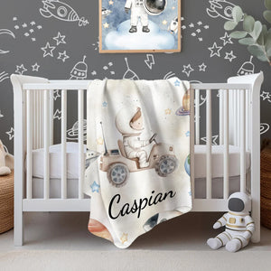 Couverture personnalisée – Astronaute Enfant avec Nom – Cadeau Douillet pour Passionnés d’Espace
