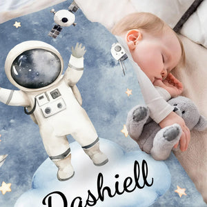 Couverture personnalisée – Astronaute Enfant avec Nom – Cadeau Douillet pour Passionnés d’Espace