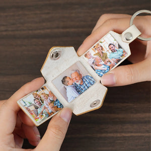 Porte-Clés en Cuir avec Photos Personnalisées – Cadeau Émotionnel à Emporter