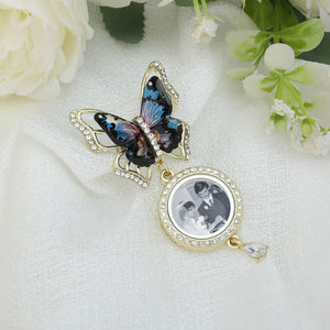 Broche Papillon Personnalisée avec Photo – Bijou Mémoriel Élégant